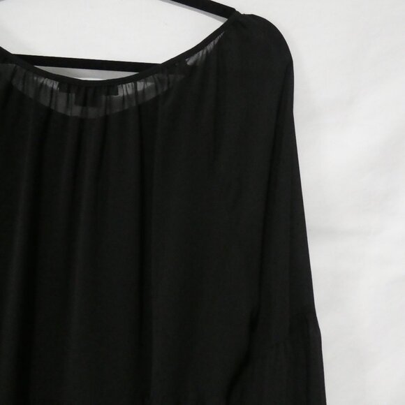 LOVE & LEGEND | size 16 | Elegant Black Sheer Long Sleeve Blouse | Button Front - Picture 12 of 15